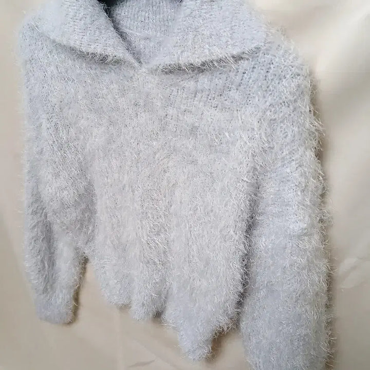[BUNJANG] Angora Crop Knit Top / 여성 헤어리 앙고라 크롭 니트