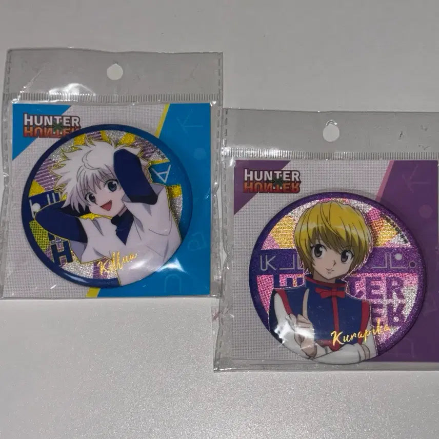 [BUNJANG] Hunter x Hunter Glitter Badge Set / 헌터헌터 빅 글리터 캔뱃지 크라피카 키르아