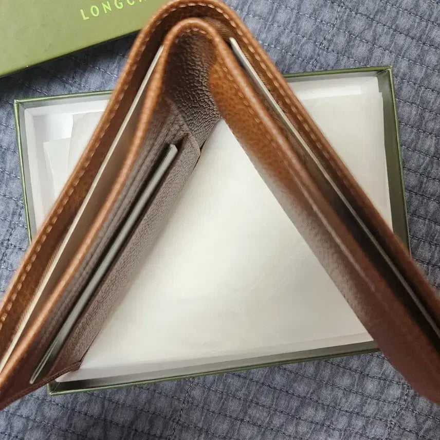 [BUNJANG] Longchamp Leather Bifold Wallet / 롱샴 가죽 반지갑 브라운