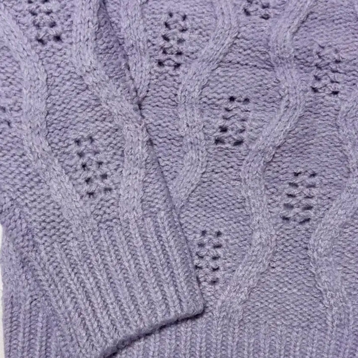 [BUNJANG] V-Neck Knit Cardigan / 새상품 연보라 브이넥 니트 가디건