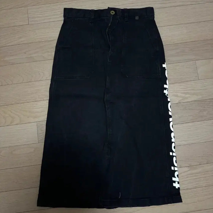 [BUNJANG] thisisneverthat Black Denim Long Skirt / 디스이스네버댓 블랙데님 롱스커트