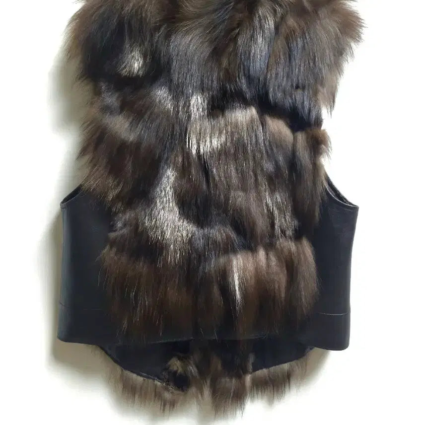 [BUNJANG] Prellin Fox Fur Vest / 프렐린 천연 양가죽 폭스모피 베스트조끼