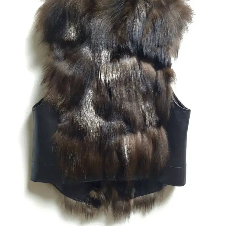 [BUNJANG] Prellin Fox Fur Vest / 프렐린 천연 양가죽 폭스모피 베스트조끼