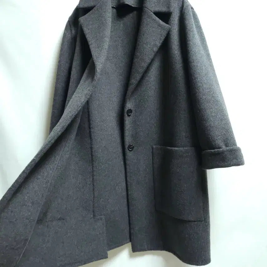 [BUNJANG] Le Sserafim Charcoal Gray Wool Long Coat / 르세떼 리트로바테 차콜그레이 울 롱코트.남녀공용