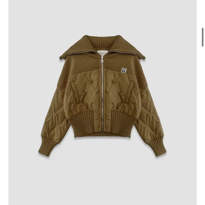 [BUNJANG] Marie Claire Knit Collar Quilted Short Padded Jacket / 마리끌레르 니트 카라 퀼팅 숏 패딩