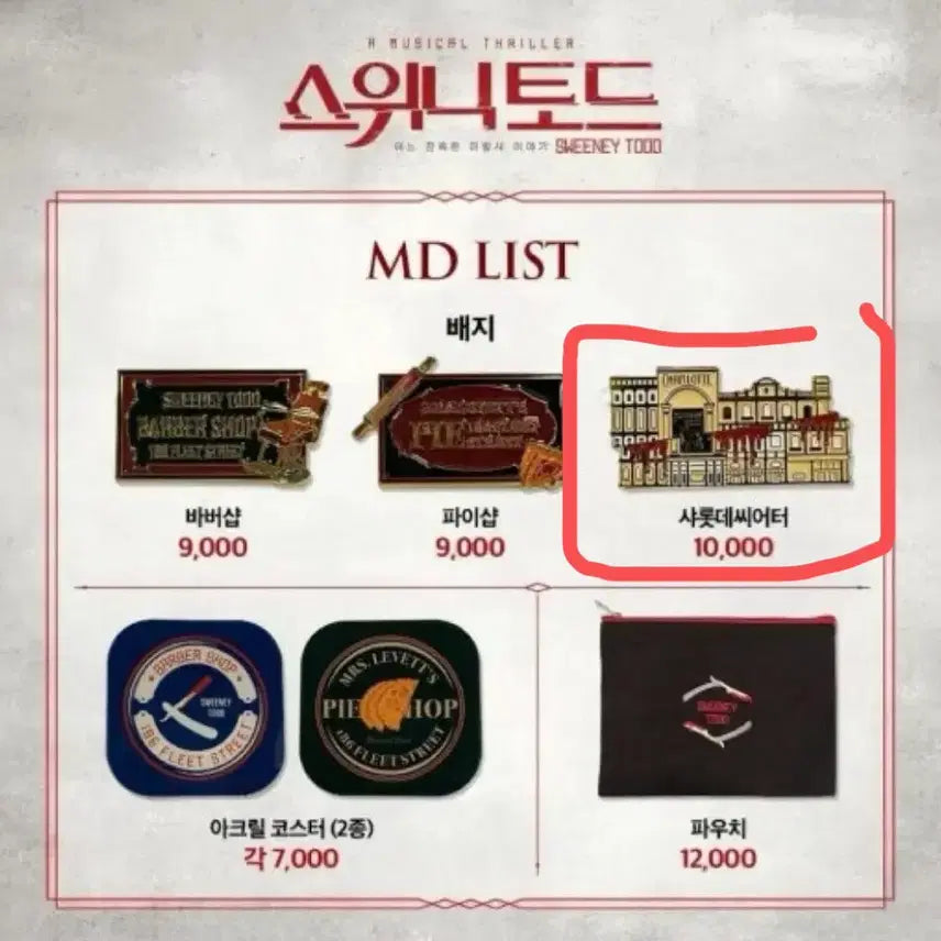 [SOLD OUT] 스위니토드 샤롯데 뱃지