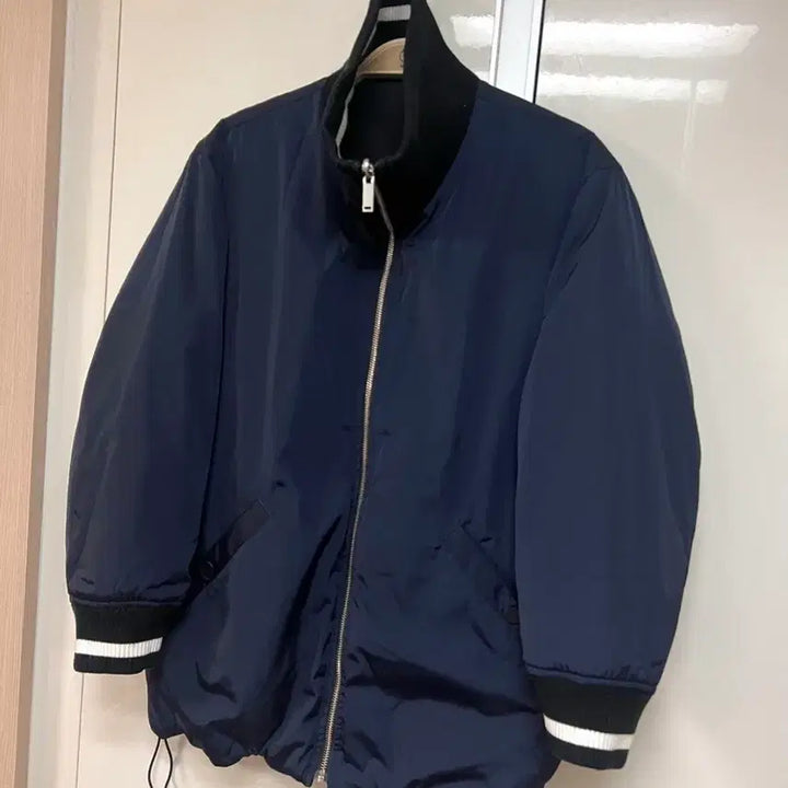 [BUNJANG] Theory Rector Duck Down Reversible Quilted Padded Bomber Jacket - Navy / 띠어리 THEORY 렉터 덕다운 양면자켓 퀼팅 오리털 패딩 점퍼봄버네이비