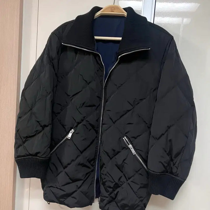 [BUNJANG] Theory Rector Duck Down Reversible Quilted Padded Bomber Jacket - Navy / 띠어리 THEORY 렉터 덕다운 양면자켓 퀼팅 오리털 패딩 점퍼봄버네이비