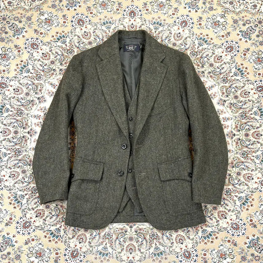 [BUNJANG] RRL Herringbone Western Style Unconstructed 2-Piece Suit / [A+등급 95] RRL 더블알엘 헤링본 웨스턴스타일 언컨스트럭티드2피스