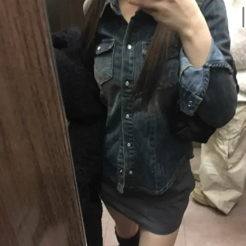[BUNJANG] Koji &amp; Kitsch Bad Denim Wash Shirt / 코지앤키치 배드 데님 워싱 셔츠