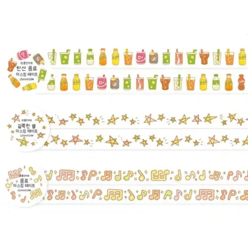 [BUNJANG] Mongjin Art Washi Tape Set / 몽진아트 마테 3종