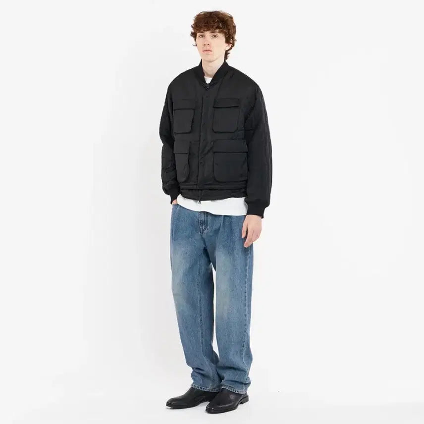 [BUNJANG] Unaffected Padded Layered Flight Jacket - Black / 언어펙티드 패디드 레이어드 플라이트 자켓 블랙