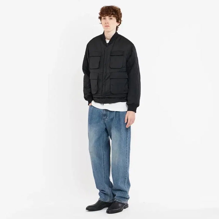 [BUNJANG] Unaffected Padded Layered Flight Jacket - Black / 언어펙티드 패디드 레이어드 플라이트 자켓 블랙