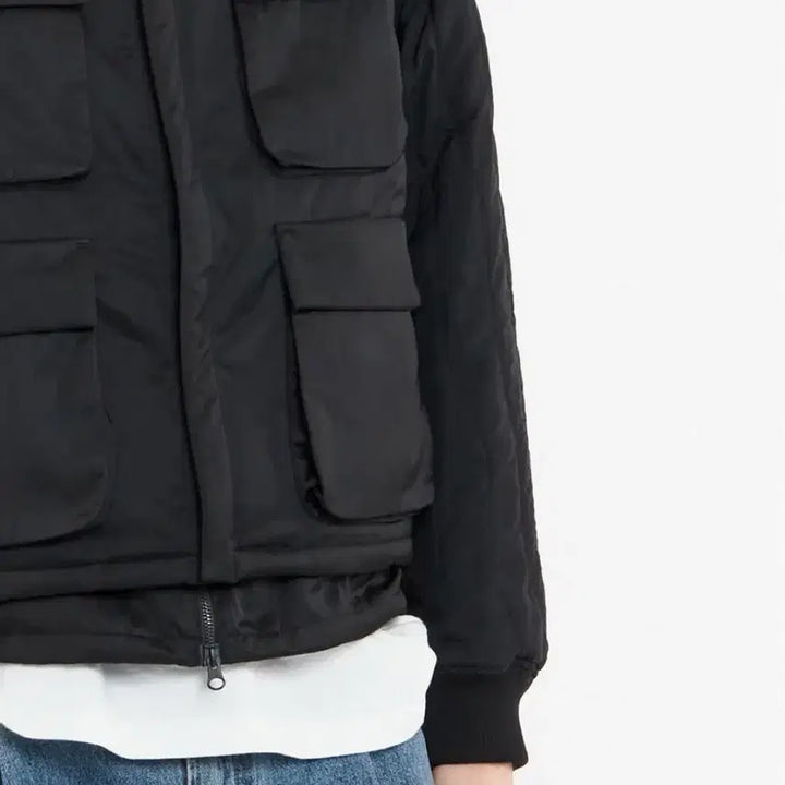 [BUNJANG] Unaffected Padded Layered Flight Jacket - Black / 언어펙티드 패디드 레이어드 플라이트 자켓 블랙