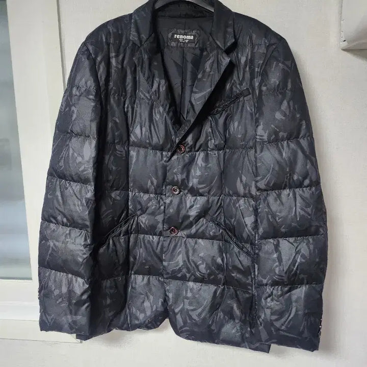 [BUNJANG] Renoma Men's Black Pattern Down Padded Jacket / 레노마 남성 블랙 패턴 다운 패딩 자켓