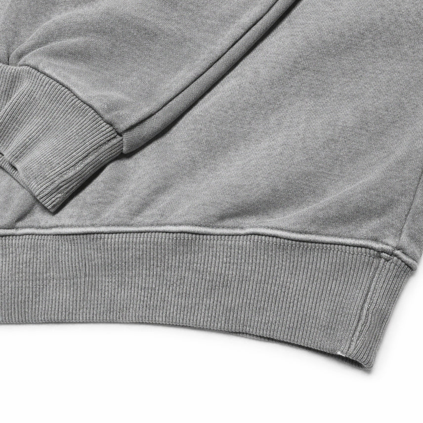 [BUNJANG] Gray Grit Handmade Crochet Patch Sweatshirt Gray / 그레이그릿 핸드메이드 크로셰 패치 스웻셔츠 그레이