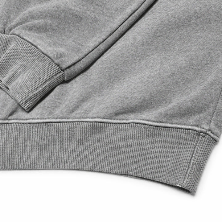 [BUNJANG] Gray Grit Handmade Crochet Patch Sweatshirt Gray / 그레이그릿 핸드메이드 크로셰 패치 스웻셔츠 그레이