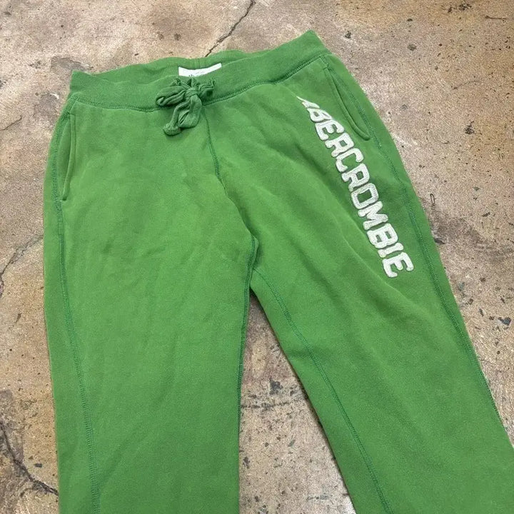 [BUNJANG] Abercrombie & Fitch Green Matcha Training Pants / [정품/L] 아베크롬비 그린 말차 츄리닝 트레이닝 바지