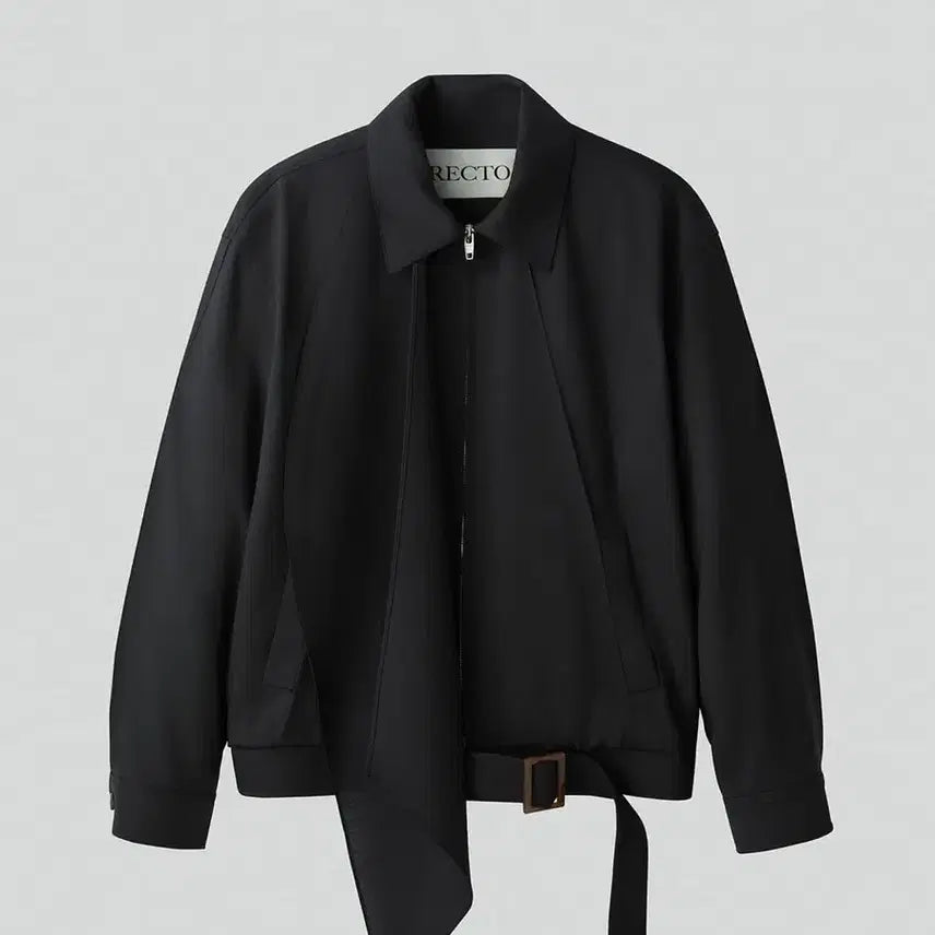[BUNJANG] RECTO Scarf Detail Harrington Jumper Black / 렉토 RECTO 스카프 디테일 헤링턴 점퍼 블랙 (새상품)