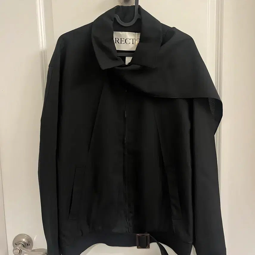 [BUNJANG] RECTO Scarf Detail Harrington Jumper Black / 렉토 RECTO 스카프 디테일 헤링턴 점퍼 블랙 (새상품)
