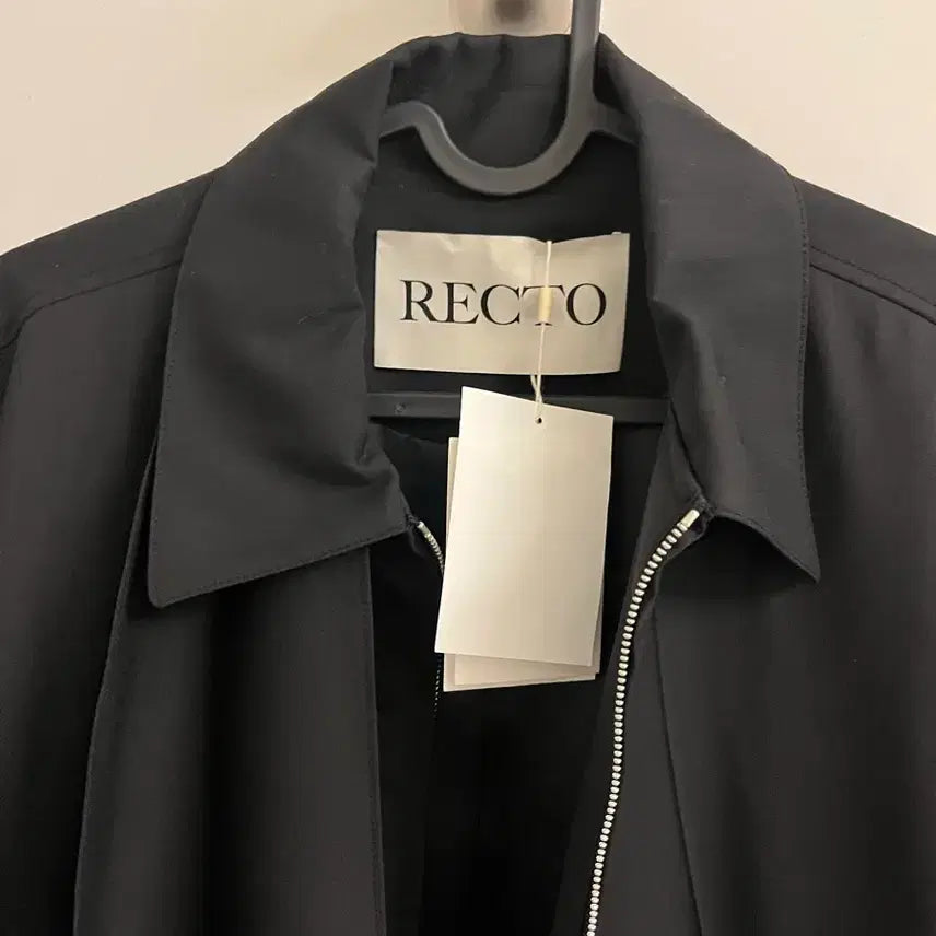 [BUNJANG] RECTO Scarf Detail Harrington Jumper Black / 렉토 RECTO 스카프 디테일 헤링턴 점퍼 블랙 (새상품)