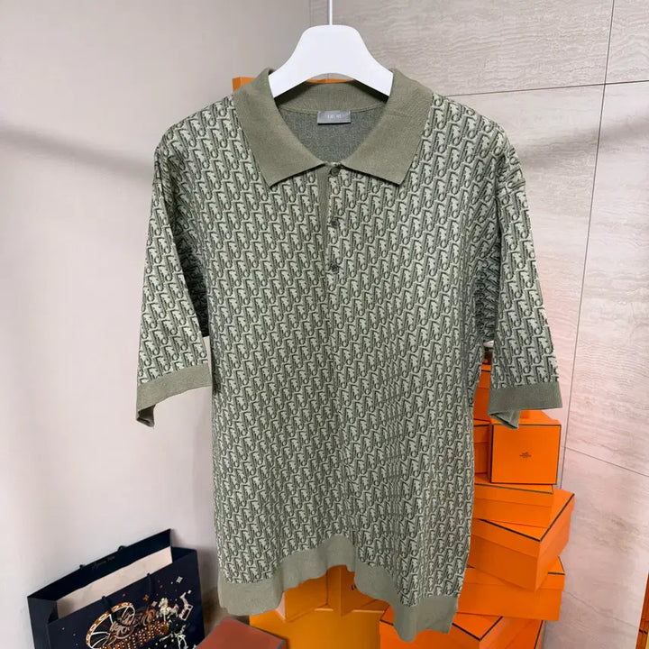 [BUNJANG] Dior Oblique Cotton Jacquard Polo Shirt / [2XL사이즈]디올 오블리크 코튼 자카드 폴로 반팔 셔츠