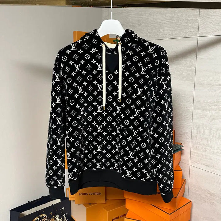 [BUNJANG] Louis Vuitton Monogram Cotton Terrycloth Hoodie / [S사이즈]루이비통 모노그램 코튼 타월링 후드티