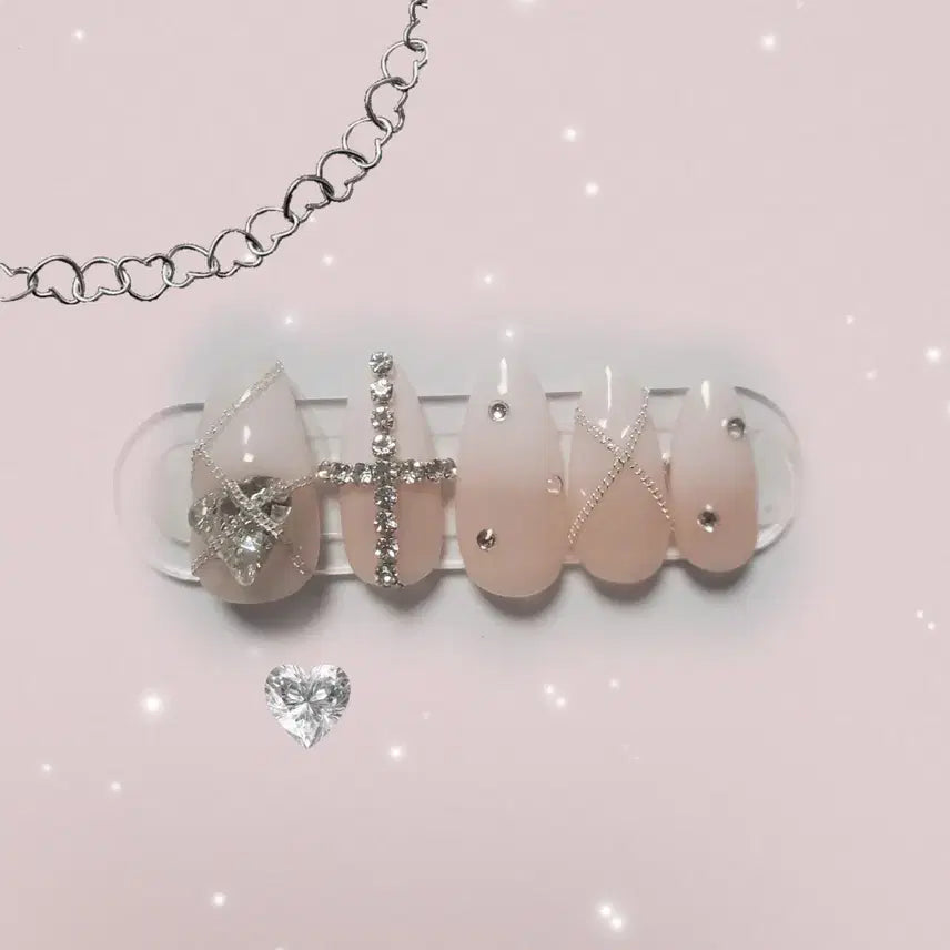 [BUNJANG] Cross Heart Nail Set / 크로스하트네일