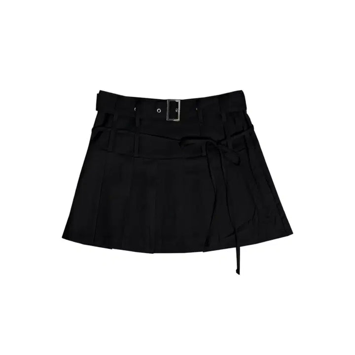 [BUNJANG] Newerlin High Teen Pleated Skirt / 뉴얼린 하이틴 벨트 리본 플리츠 스커트 S