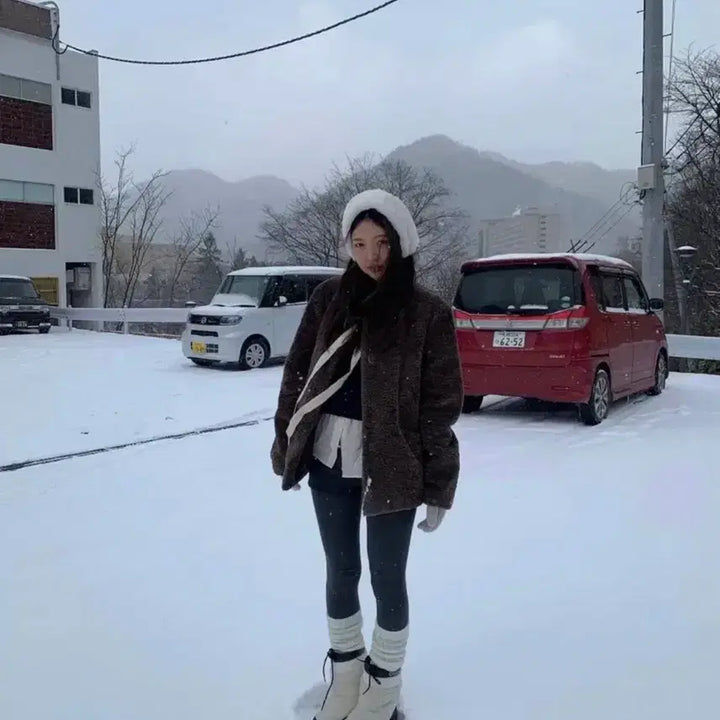 [BUNJANG] Tanat Lily Coats & D. Knit Fur Jacket / [택새상품] 타낫 니트퍼자켓 브라운 릴리코츠앤디