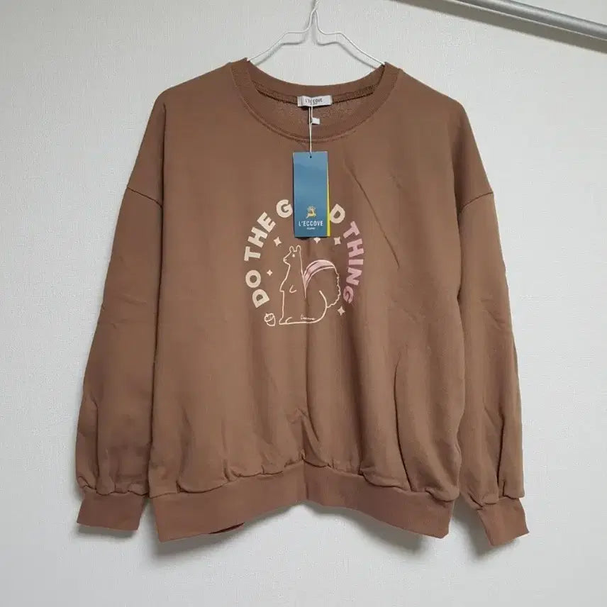 [BUNJANG] Le Cova T-shirt - Brown/Pink - Free Size / (새상품)레코브 맨투맨 티셔츠