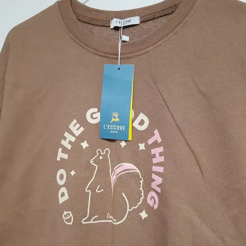 [BUNJANG] Le Cova T-shirt - Brown/Pink - Free Size / (새상품)레코브 티셔츠