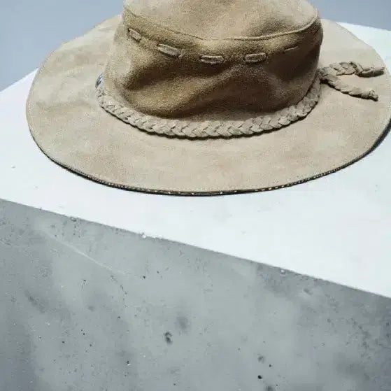 [BUNJANG] Banana Republic Vintage Leather Fedora Hat / 바나나 리퍼블릭 빈티지 가죽 페도라 모자