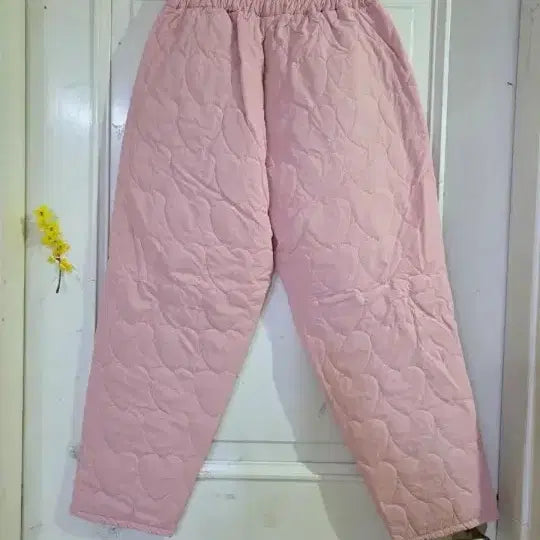 [BUNJANG] Light Pink Winter Quilted Padded Jacket and Bootcut Pants Bundle Set / 겨울. 핑크  누빔패딩. 베기통바지   새상품.  77까지 연핑크