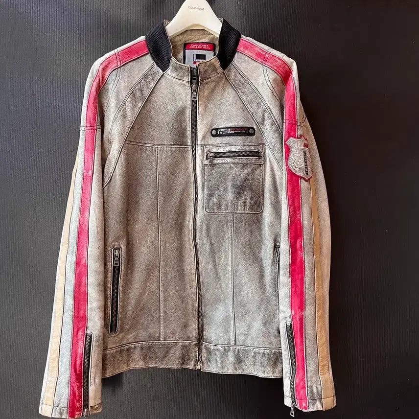 [BUNJANG] FUBU 2004 Leather Jacket / FUBU 2004 산양가죽 더티워싱 Y2K 레더자켓