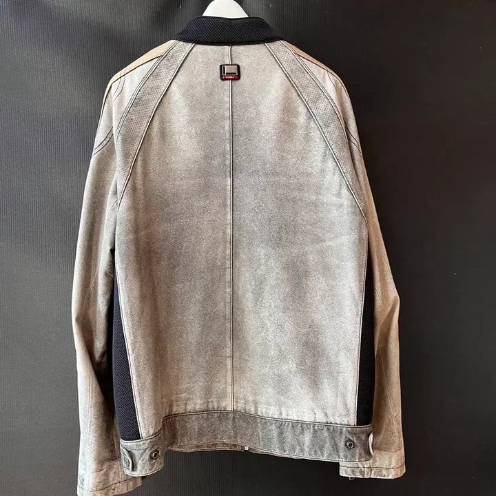 [BUNJANG] FUBU 2004 Leather Jacket / FUBU 2004 산양가죽 더티워싱 Y2K 레더자켓