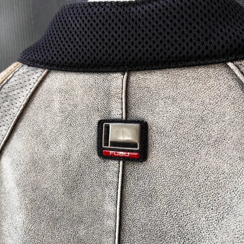 [BUNJANG] FUBU 2004 Leather Jacket / FUBU 2004 산양가죽 더티워싱 Y2K 레더자켓