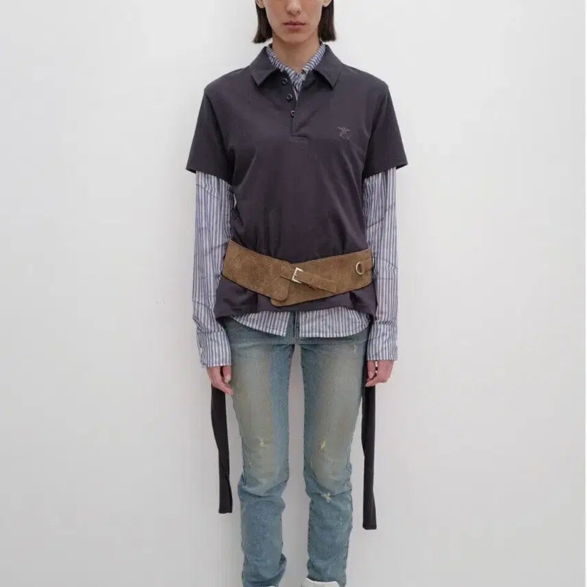 [BUNJANG] Open YY Wide Suede Belt / open yy 와이드 스웨이드 벨트 브라운