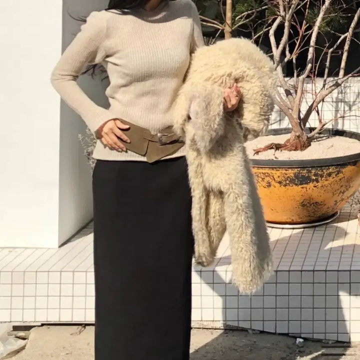 [BUNJANG] Open YY Wide Suede Belt / open yy 와이드 스웨이드 벨트 브라운