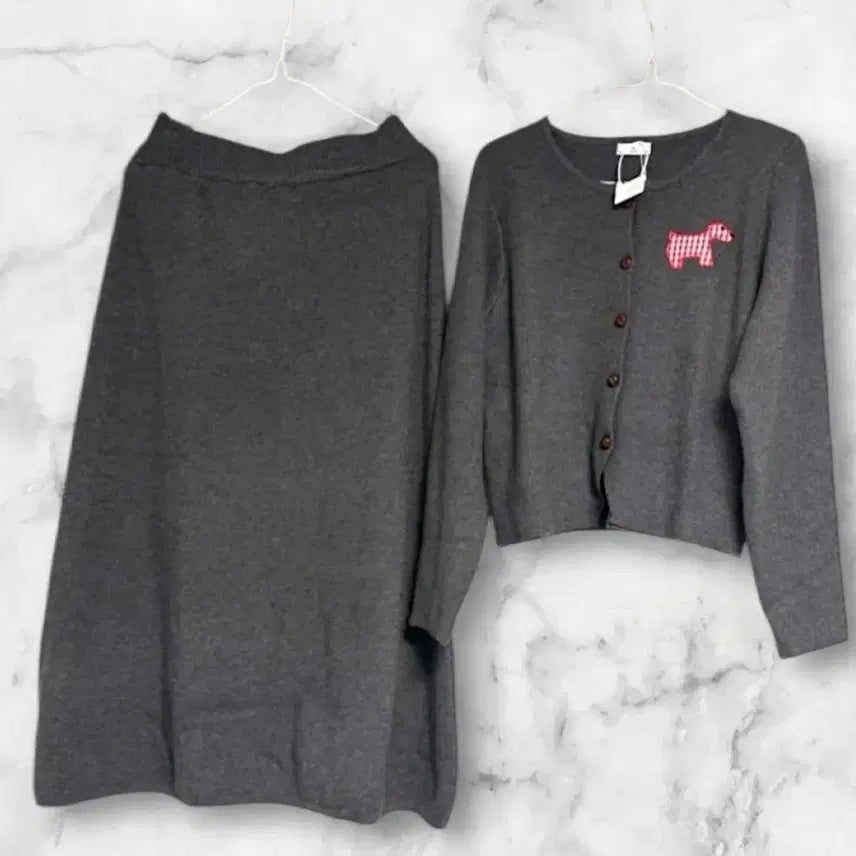 [BUNJANG] Soft Knit Two-Piece Set / 새상품(택) 보들보들 귀여운 니트 투피스 세트 55-66 정도