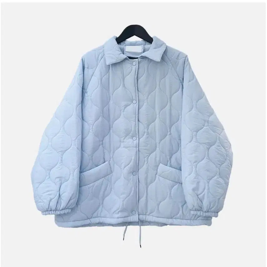 [BUNJANG] Sky Blue Quilted Fur Jacket / 거의 새상품 하늘색 퀼팅 퍼 자켓 88-110 F사이즈