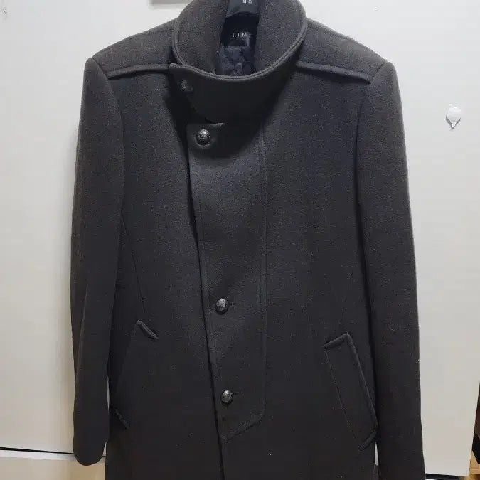 [BUNJANG] TIME Homme Wool Coat - Charcoal Gray (Size 105) / TIME 옴므 남성 울 코트 105 차콜 그레이