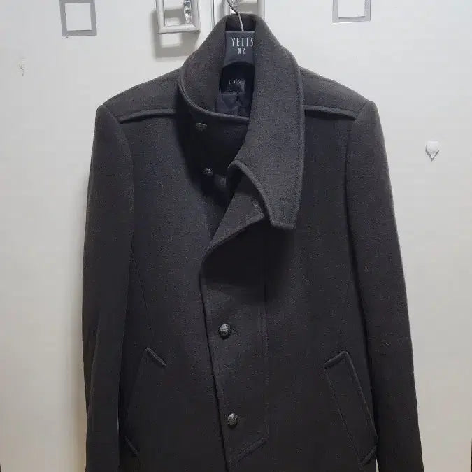 [BUNJANG] TIME Homme Wool Coat - Charcoal Gray (Size 105) / TIME 옴므 남성 울 코트 105 차콜 그레이