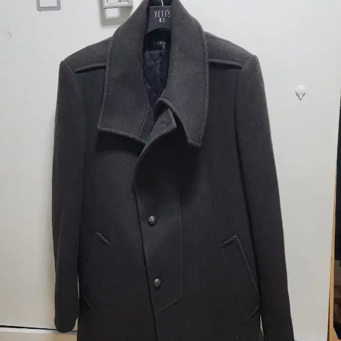 [BUNJANG] TIME Homme Wool Coat - Charcoal Gray (Size 105) / TIME 옴므 남성 울 코트 105 차콜 그레이