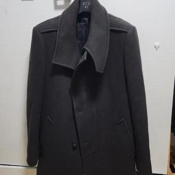 [BUNJANG] TIME Homme Wool Coat - Charcoal Gray (Size 105) / TIME 옴므 남성 울 코트 105 차콜 그레이