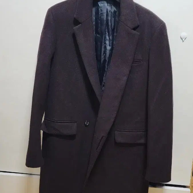 [BUNJANG] Park Sungchul Line or Circle Burgundy Wool Blend Coat / 박성철 Line or Circle 버건디 울 혼방 코트