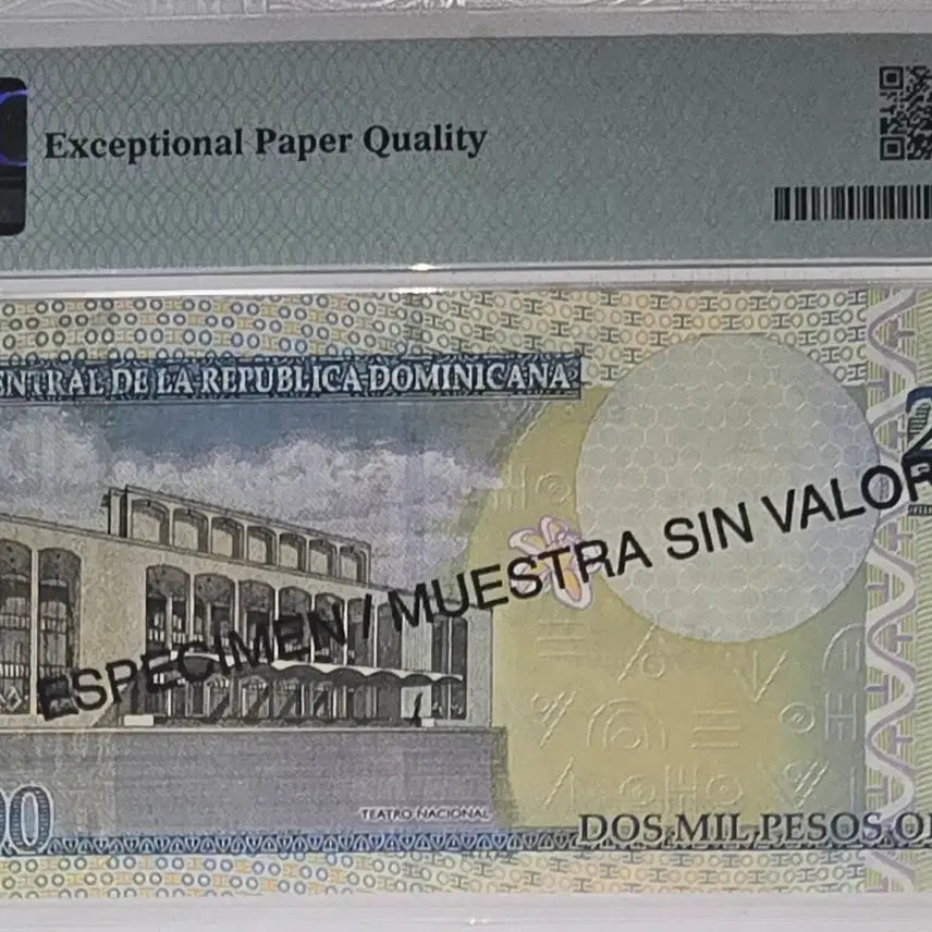 [BUNJANG] Dominican Republic 2003 2000 Pesos Specimen Banknote PMG66 EPQ / 도미니카 공화극 2003년 PMG66 epq 2천 폐소 견본권