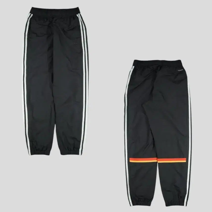 [BUNJANG] Adidas Black Multicolor Logo ClimaStorm Jogger Track Pants / 아디다스 블랙 멀티컬러 로고 삼선 밴딩 독일 클라이마스톰 조거팬츠 트랙팬