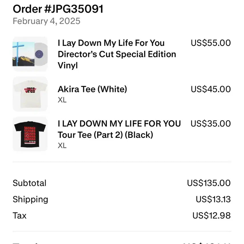 [BUNJANG] Jpegmafia Tour T-shirt XL / Jpegmafia 투어 티 블랙 XL