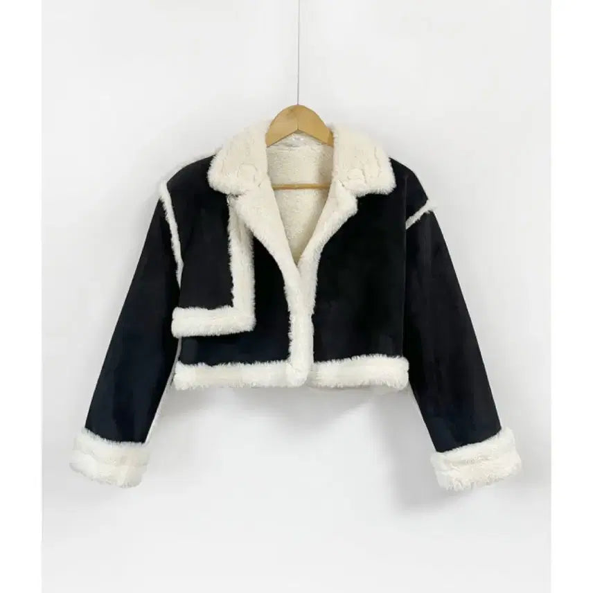 [BUNJANG] S-Nine Fur Trimmed Suede Soft Color Block Mouton / 원가 12만 에스나인 퍼트리밍 스웨이드 소프트 배색 무스탕